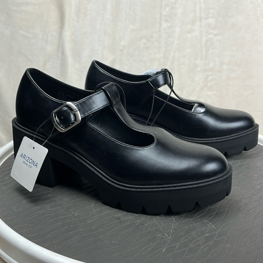 Arizona Jean Co. Lavelle Black Chunky Platform Maryjane 3" heel Size 9.5
